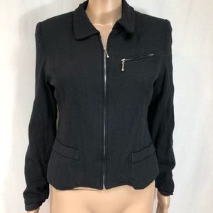 TOTONKO women’s Black Sz 8 Jacket Full ZIP Wool